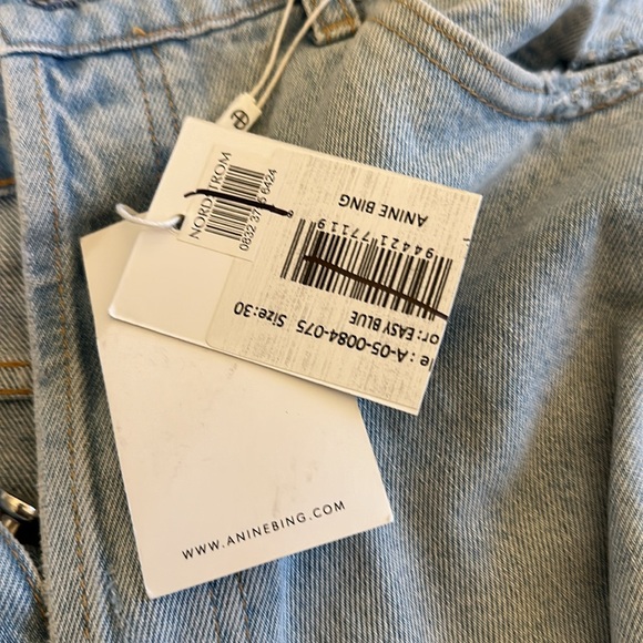 ANINE BING The Kit Blue Shorts Sz 30 **NWT** - Picture 13 of 16